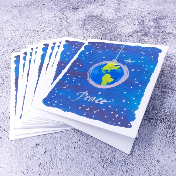 🎄 CHRISTMAS SALE! 🎄 10PC Papyrus Peace Christmas Cards with Envelopes, Seals - Picture 9 of 11